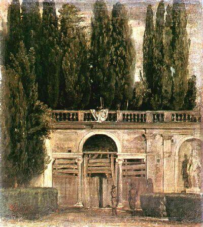 Vista del jardín de la Villa Médici en Roma, por Velázquez