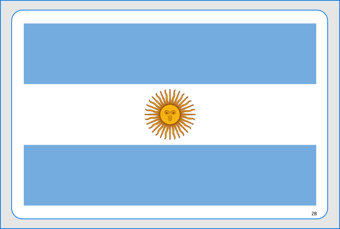 De un lado la bandera de Argentina
