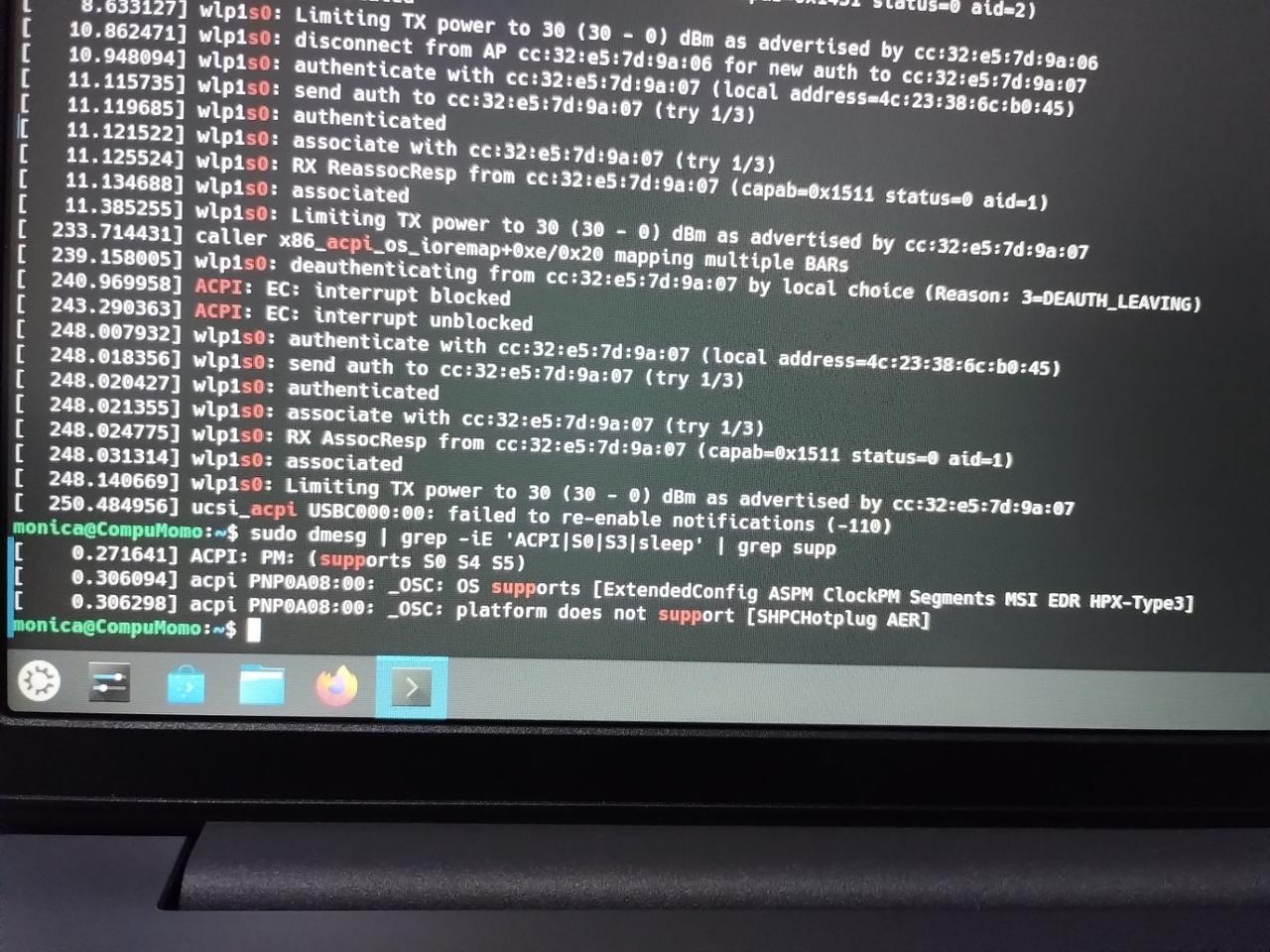 Foto de los logs para que Chat GPT vea qué onda