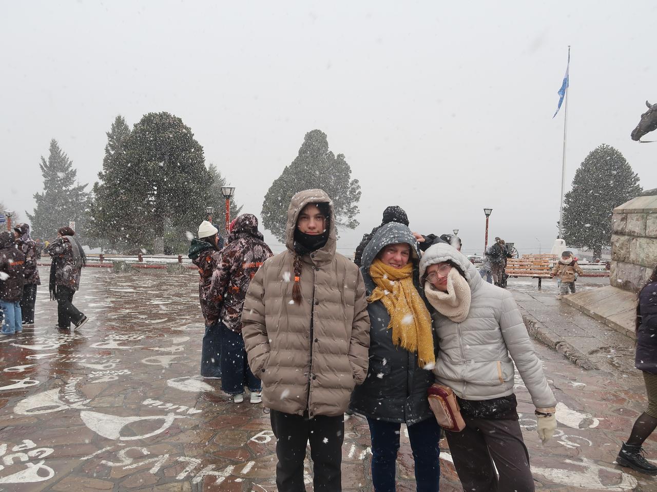 Nos nevaba durante el paseo por el Centro Cívico